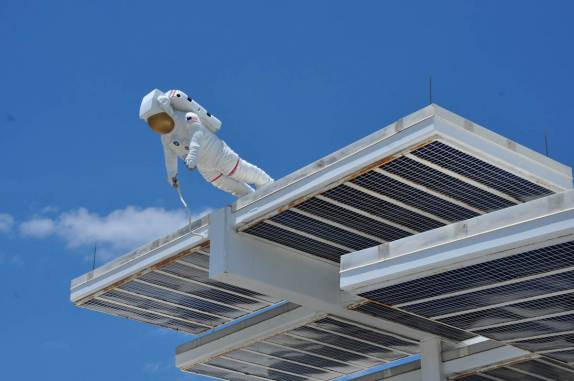 Chegando ao Kennedy Space Center, no Cabo Canaveral, na Flórida - EUA